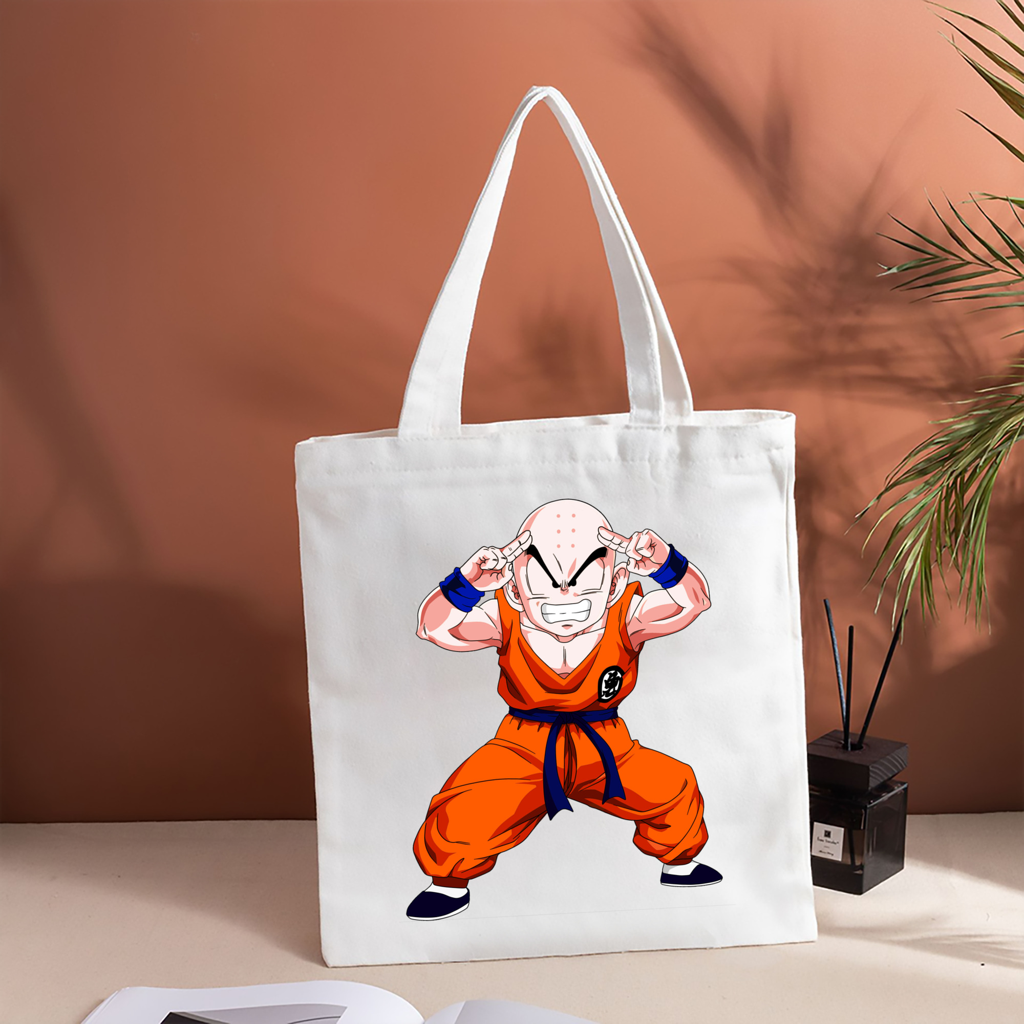 ドラゴンボール クリリン DRAGON BALL krillin 縦型キャンバス生地手提げバッグ　トートバッグ