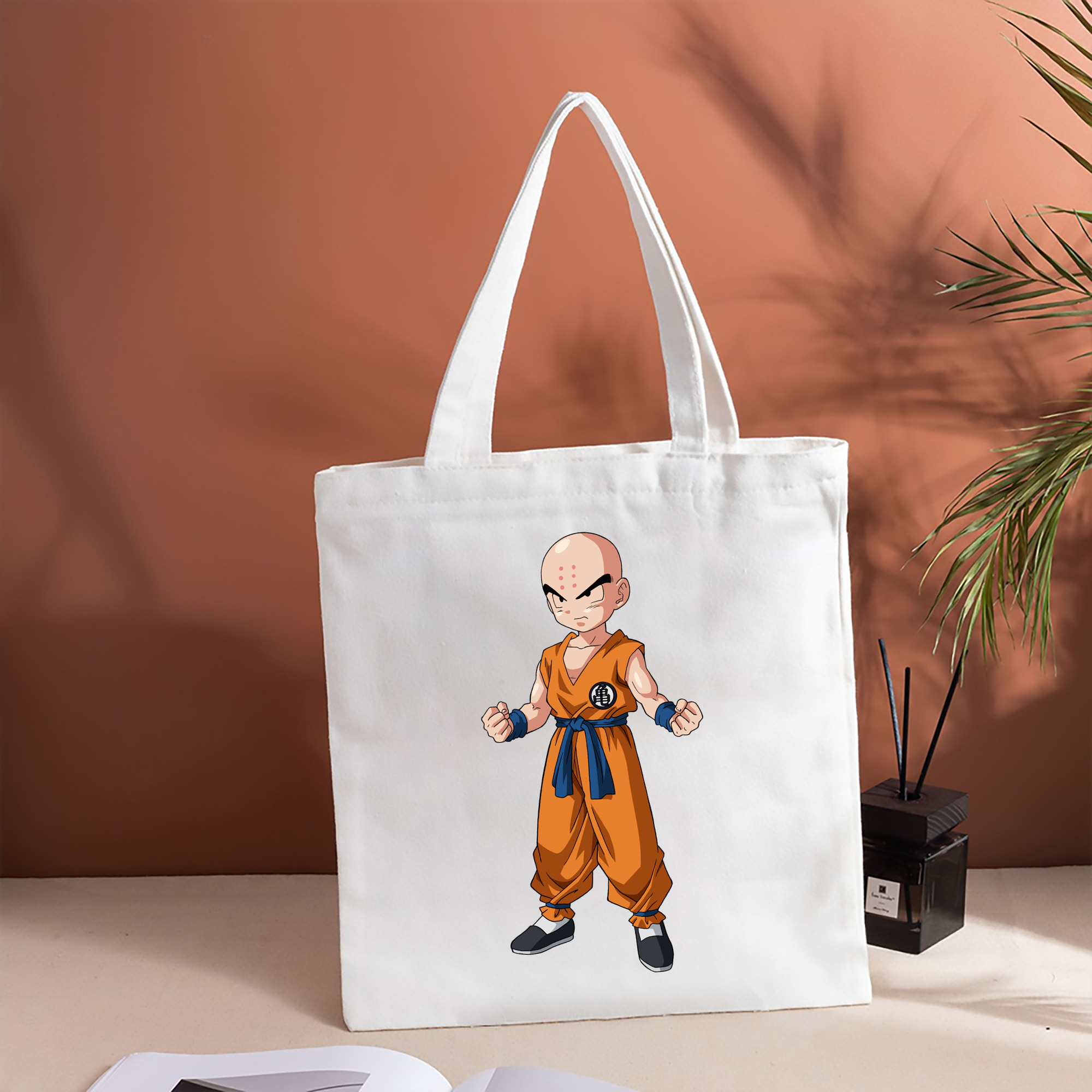 ドラゴンボール クリリン DRAGON BALL krillin 縦型キャンバス生地手提げバッグ　トートバッグ