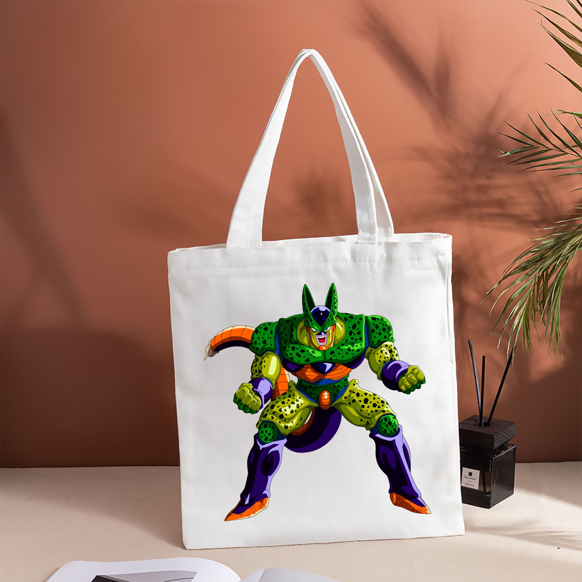 ドラゴンボール セル DRAGON BALL Cell 縦型キャンバス生地手提げバッグ　トートバッグ