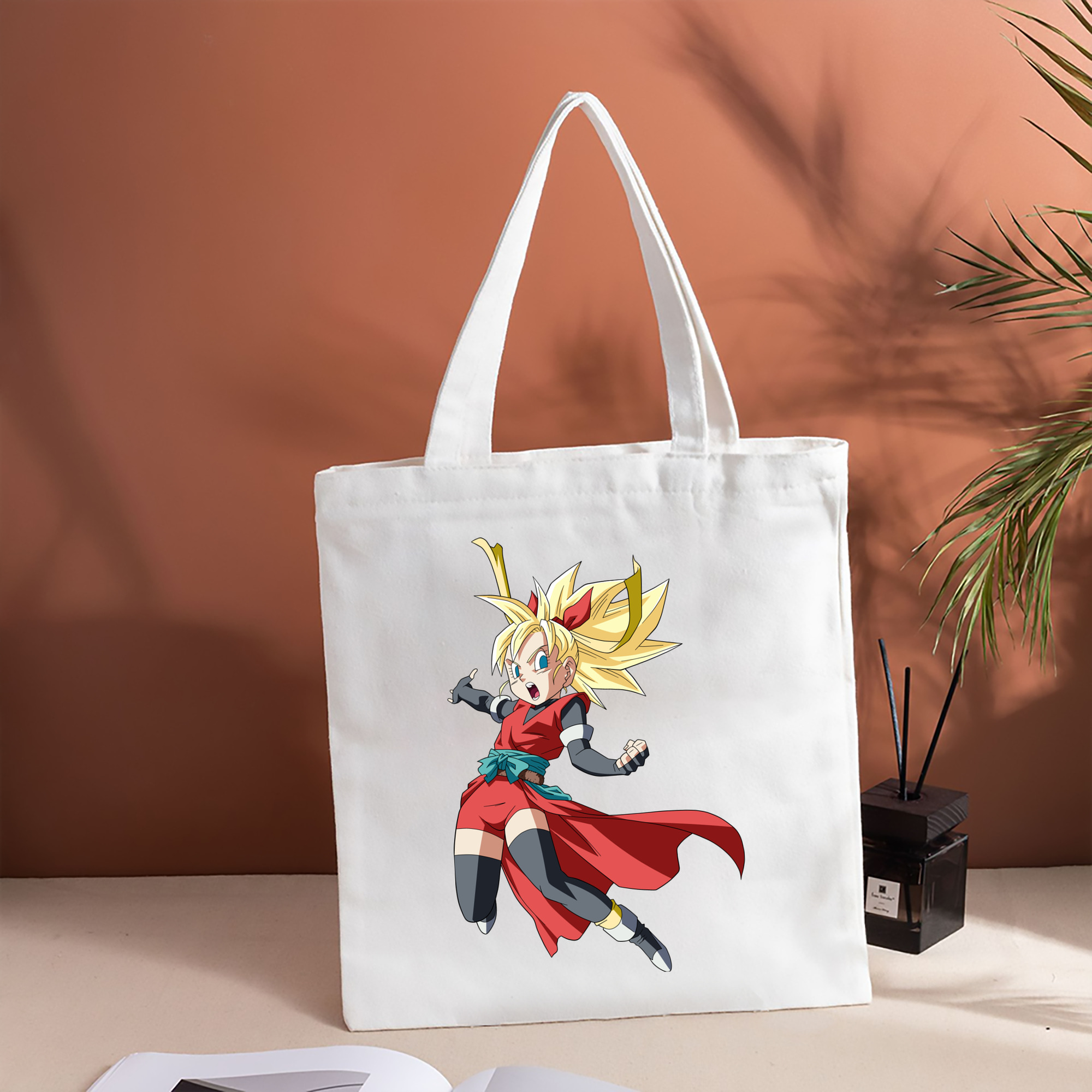 ドラゴンボール カリフラ DRAGON BALL Caulifla 縦型キャンバス生地手提げバッグ　トートバッグ