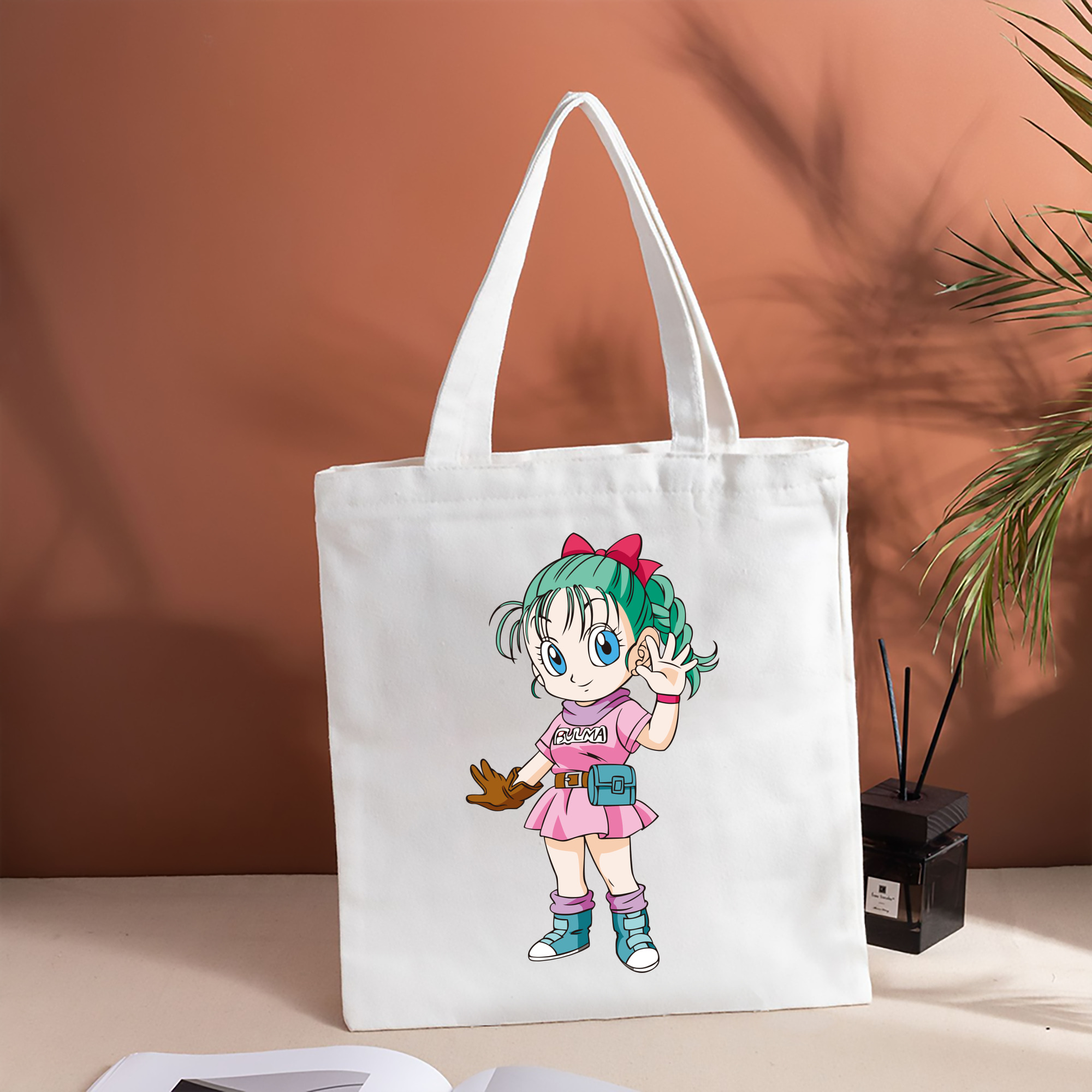ドラゴンボール ブルマ DRAGON BALL Bulma 縦型キャンバス生地手提げバッグ　トートバッグ