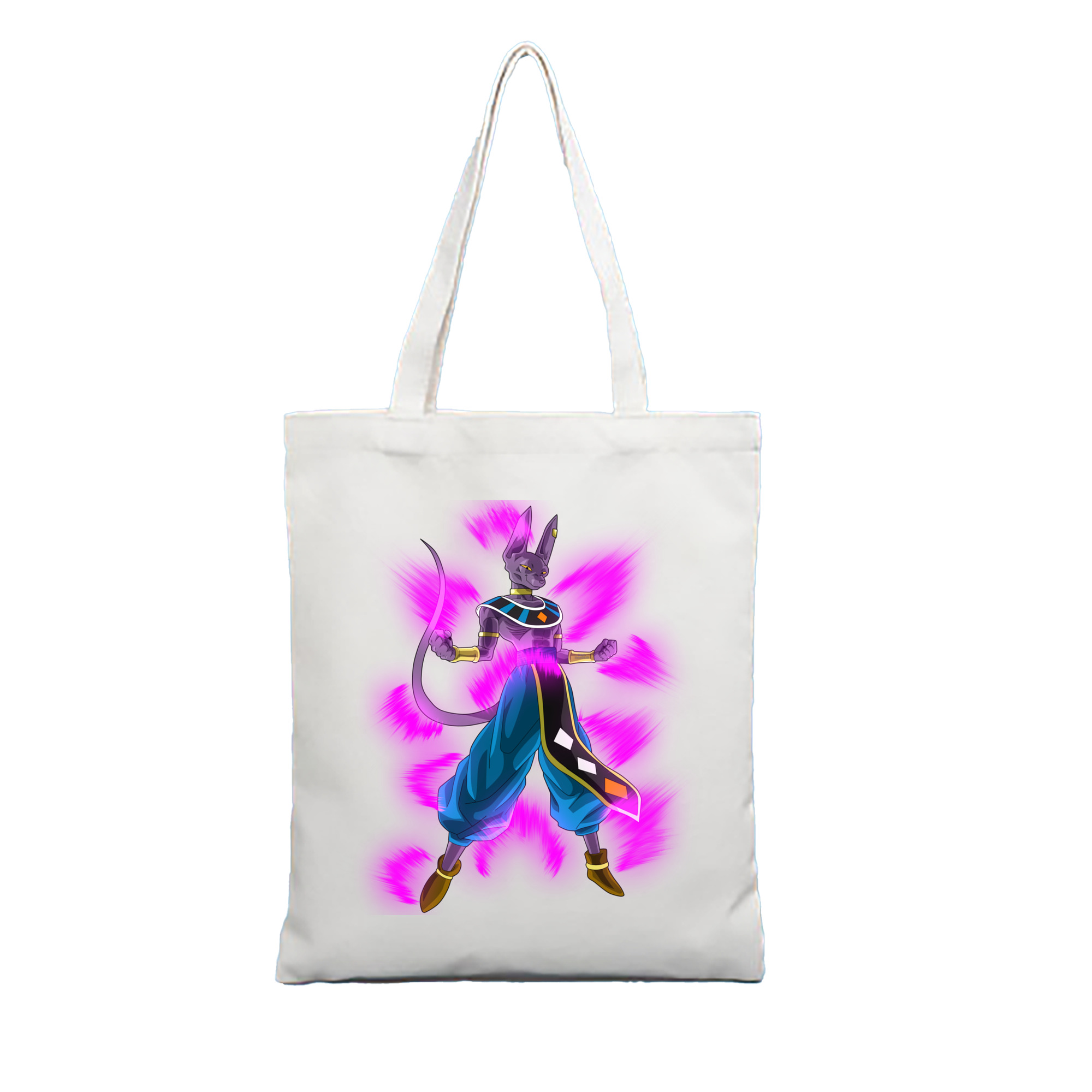 （画像用） ドラゴンボール ビルス 破壊神ビルス DRAGON BALL Beerus Birusu 縦型キャンバス生地手提げバッグ　トートバッグ