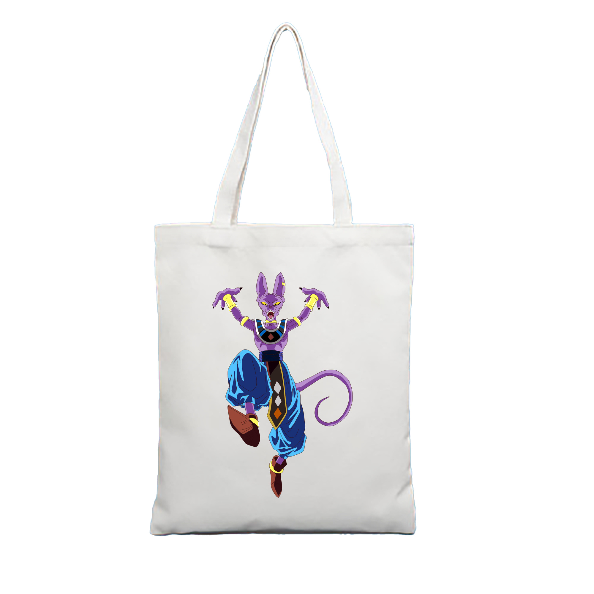 （画像用） ドラゴンボール ビルス 破壊神ビルス DRAGON BALL Beerus Birusu 縦型キャンバス生地手提げバッグ　トートバッグ