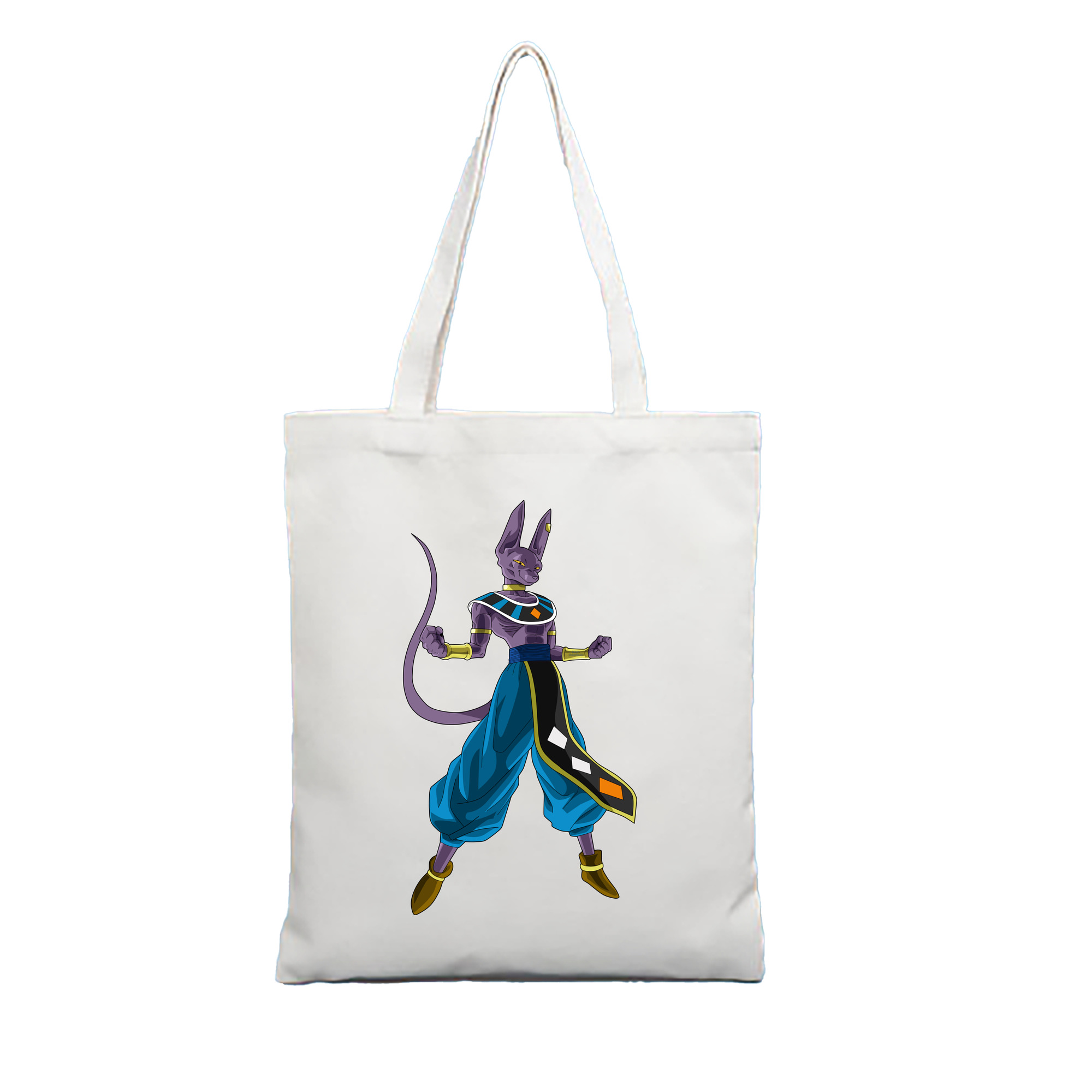 （画像用） ドラゴンボール ビルス 破壊神ビルス DRAGON BALL Beerus Birusu 縦型キャンバス生地手提げバッグ　トートバッグ