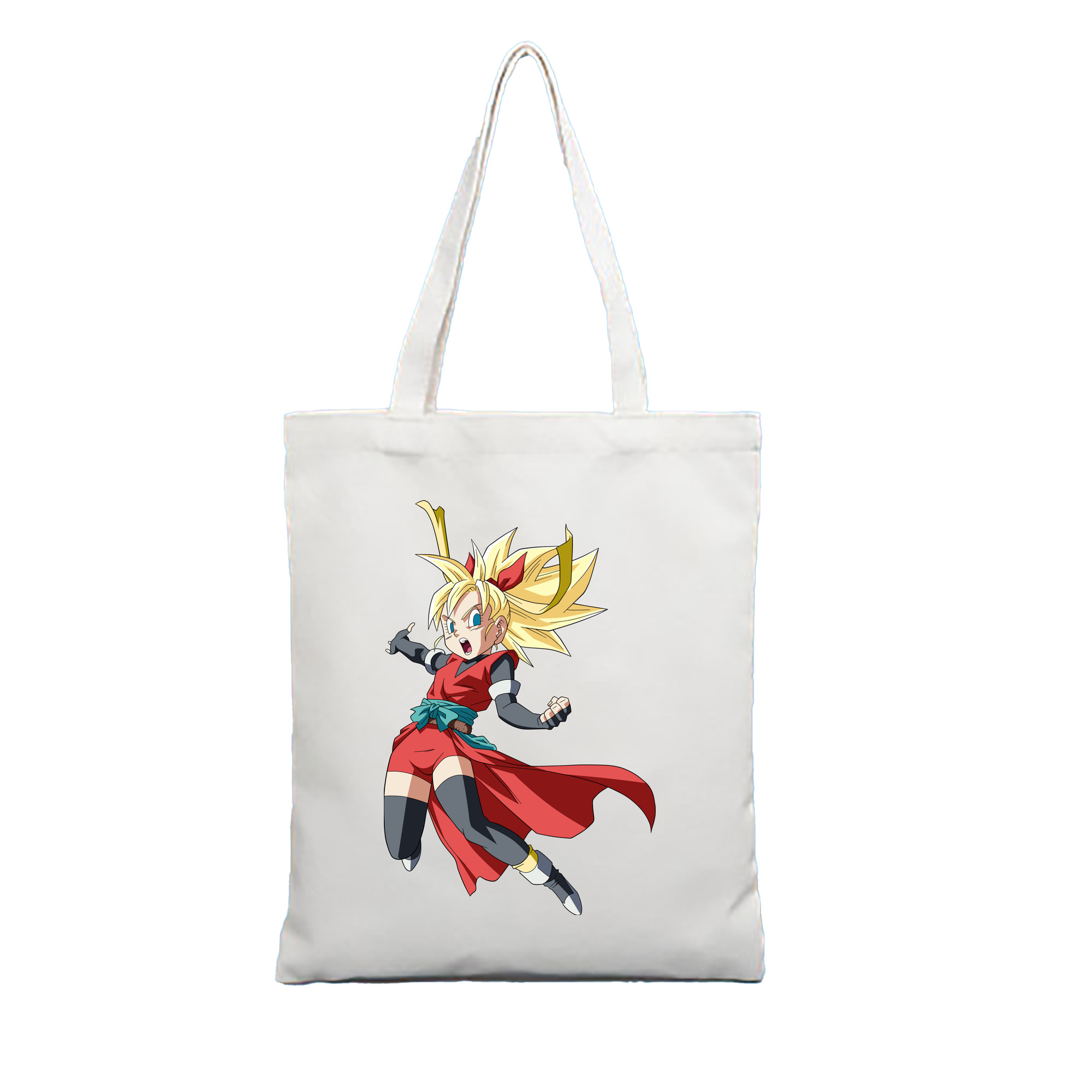 （画像用） ドラゴンボール カリフラ DRAGON BALL Caulifla 縦型キャンバス生地手提げバッグ　トートバッグ