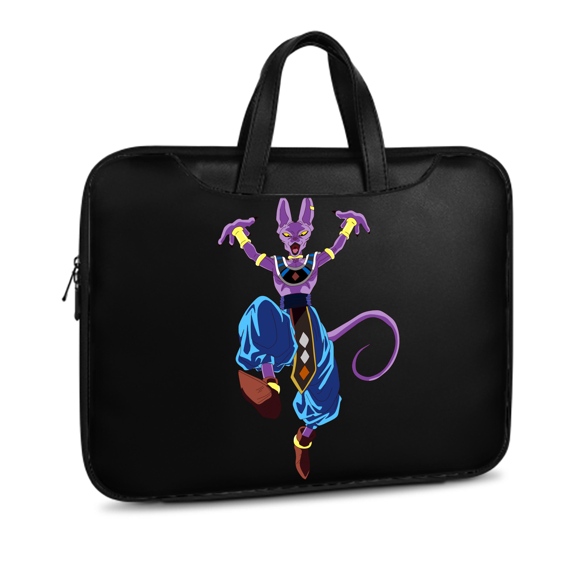 （画像用） ドラゴンボール ビルス 破壊神ビルス DRAGON BALL Beerus Birusu レザーラップトップバッグ　ノートパソコンケース